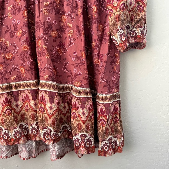 Lucky Brand | Floral Bohemian Boho Western Dress - Picture 4 of 9